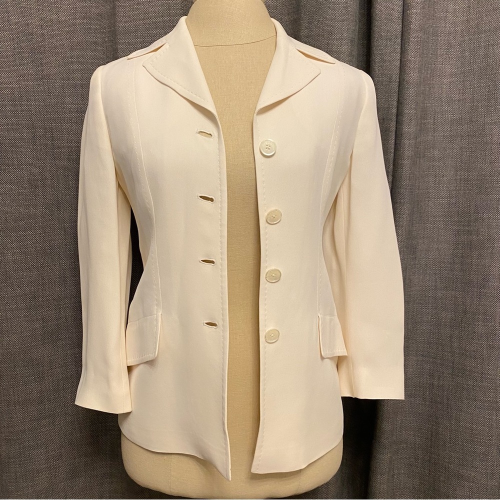ICEBERG Cream Women's Tailored Button Pant Suit